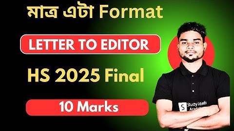 Letter to Editor for Hs 2nd year 2025