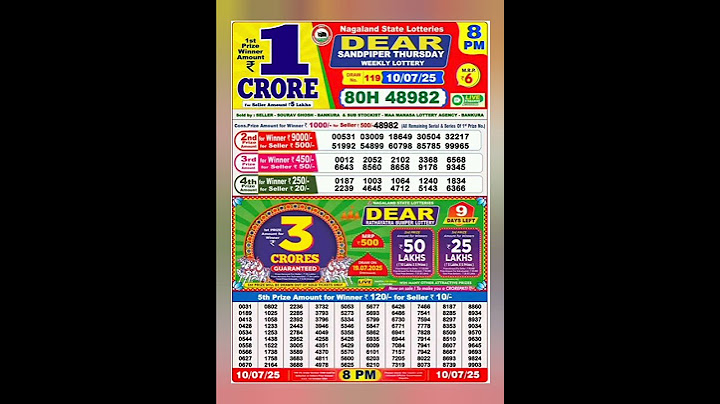 NAGALAND Lottery SAMBAD DEAREVENING 08 PM RESULT TODAY 10.07.2025 STATE DEAR LOTTERY