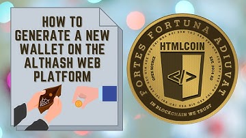 How to Generate a New Wallet on the Althash Web Platform