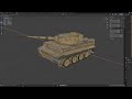 Tiger tank 3D model rig demonstration