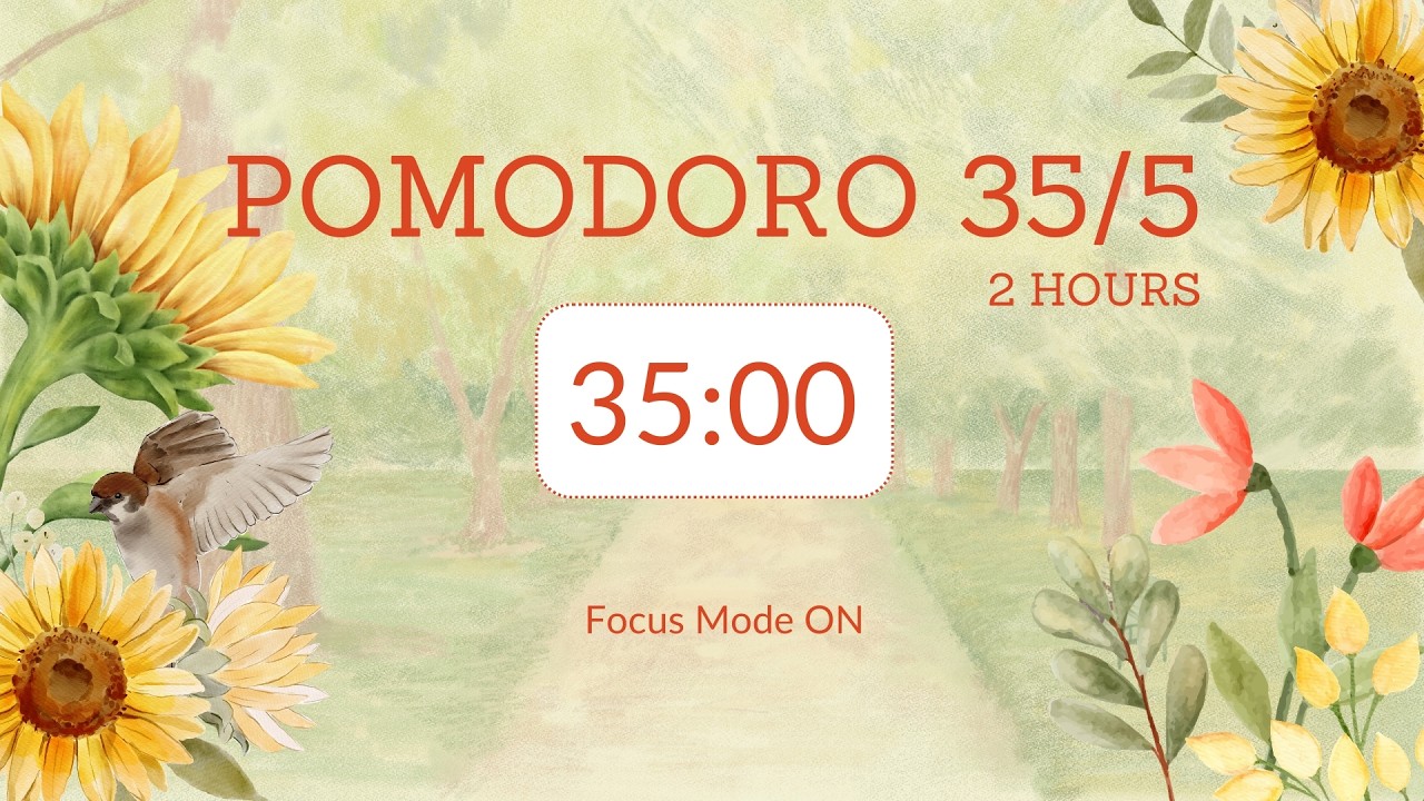 35/5 pomodoro / be focused and productive / no music / Focus Mode ON