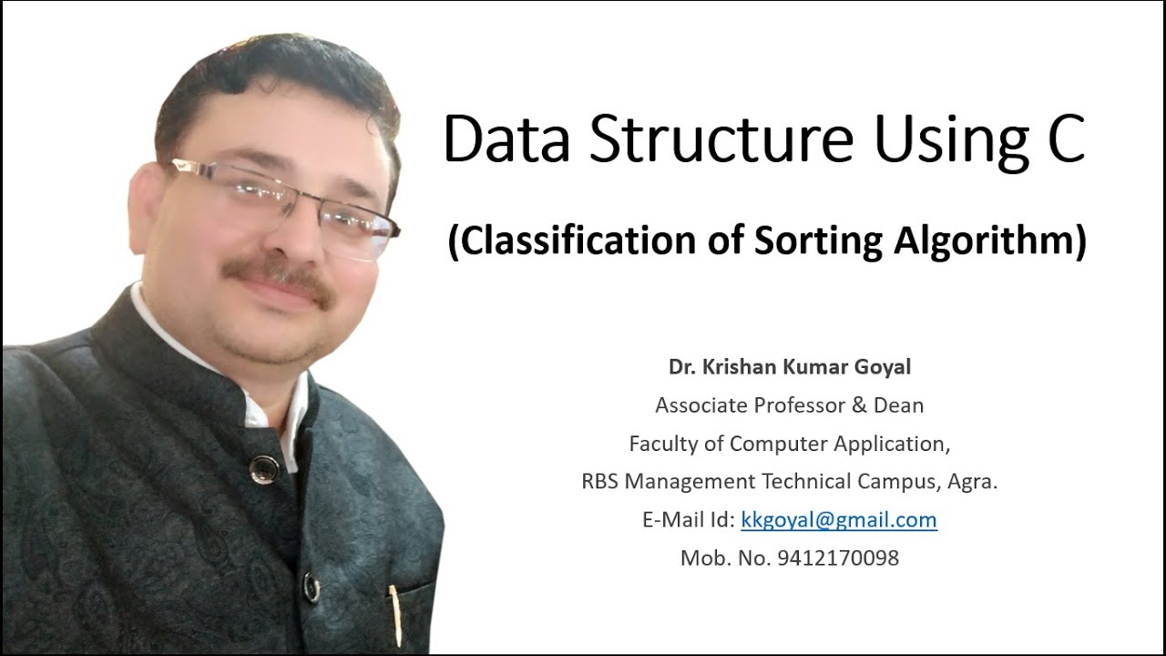 Classification of Sorting Algorithm - YouTube
