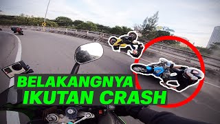Yang Depan CRASH, Temennya Ikut JATUH - Temen Jatuh Malah Lawak - Riding Pake Ninja TeknoTuner