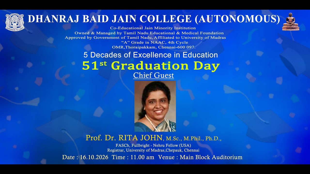 51st  Graduation Day 2026 | DBJC | CHENNAI | OMR | 16.10.2026