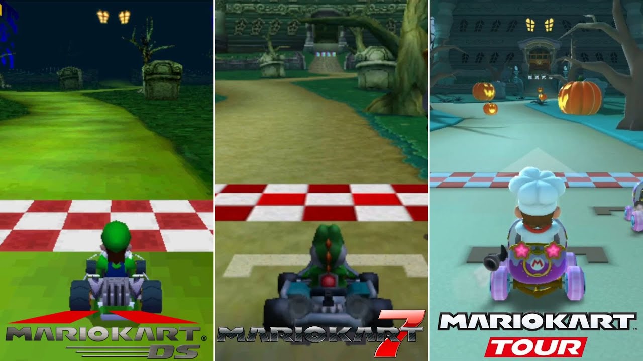 Evolution Of DS Luigi's Mansion Course In Mario Kart Games [2005-2019]