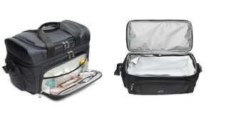 Lunch box cooler bag with padded shoulder strap,double zipper and many storage compartments screenshot 5