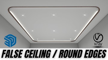 How to make a false ceiling in sketchup l Round edges + Vray