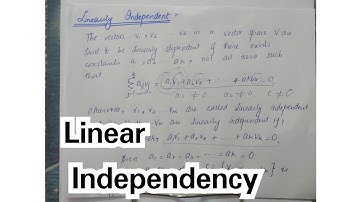 Linearly Independent Vectors || Linear Algebra ||Urdu / Hindi