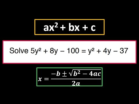 Algebra: Quadratic Equations