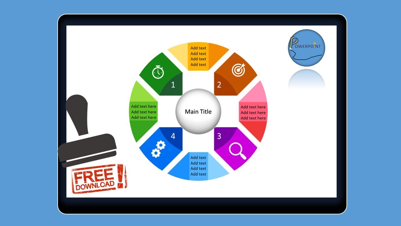 How to make 4 Option Infographic |powerpoint Tutorial |circle shape|free template|animation