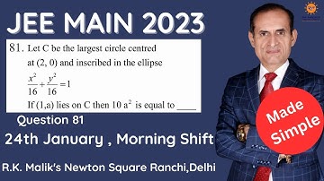 PYQ Ques-81, JEE Main 2023, || 24th January (Morning Shift)