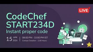 🔴 LIVE – CodeChef START234D | Starters 234 | Solve With Me | C++ Competitive Programming