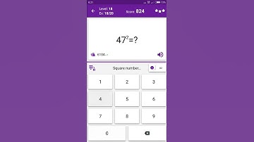 Math Tricks - Training mode - square numbers between 40 and 49 - level 018 (Number Keyboard)