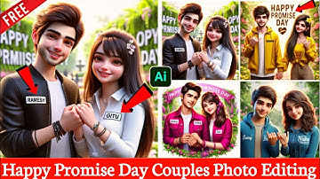 Happy Promise Day 3D Ai images editing tutorial|| Love Couple 3d Photo editing || bing image creator