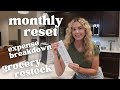 Monthly reset vlog  expense breakdown budget with me grocery restock with price breakdown