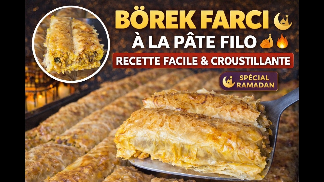 BÖREK FARCI À LA PÂTE FILO 🥐 Recette Facile & Croustillante – Spécial Ramadan
