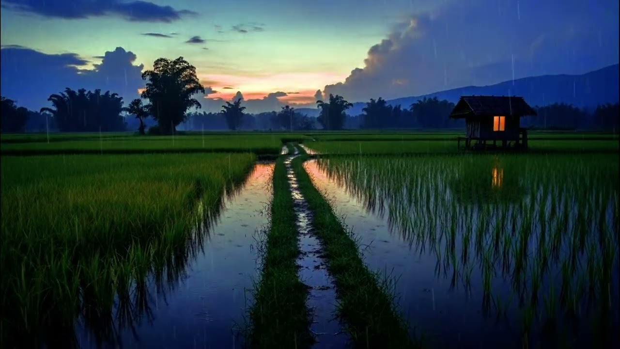 Serenity in the Rice Fields During Rain – Ultra Relaxing Nature Soundscape