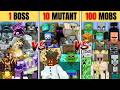 1 BOSS vs 10 MUTANT MOBS vs 100 MOBS in Minecraft Mob Battle