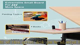 ZENY Drafting Table Art Desk Drawing Table Height Adjustable Artist Table Tilted Tabletop w/Draftin