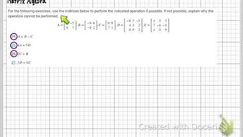 8.4 Matrix Algebra (Part 1)