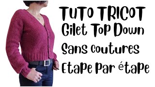 youtube tricot gilet femme