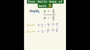 Simplify Complex Fraction  | Algebra #maths
