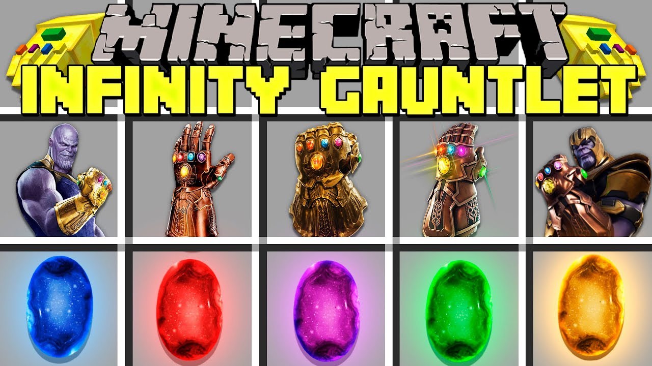 Minecraft INFINITY GAUNTLET MOD l COLLECT ALL INFINITY STONES, BECOME THANO...