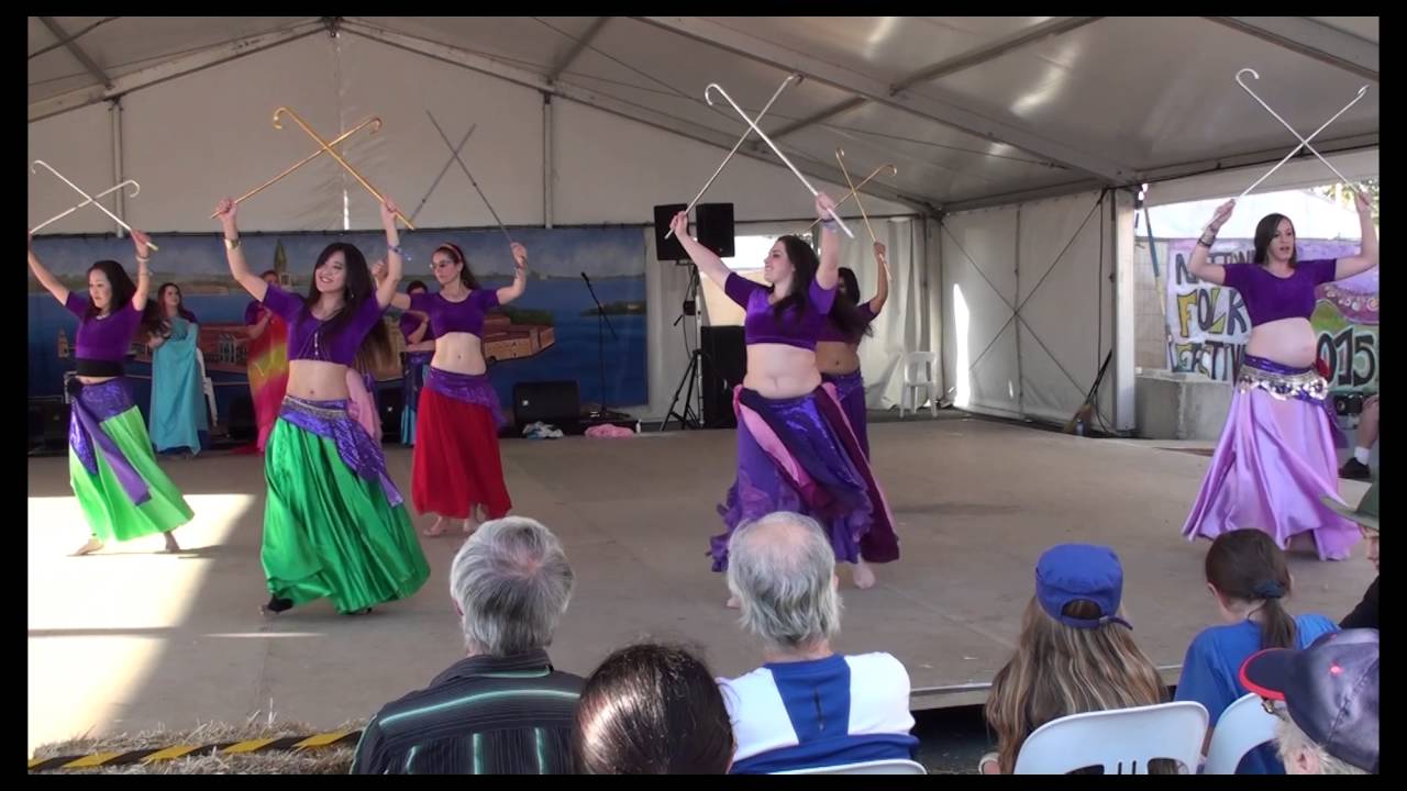 double cane belly dance - YouTube
