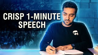 Need to write a 1-minute speech? Here's a bullet-proof template....