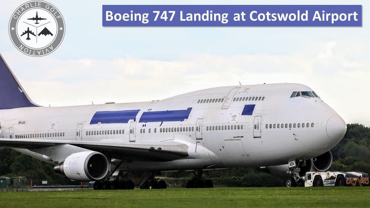Boeing 747 Landing at Kemble Cotswold Airport Saudi Arabian Airlines