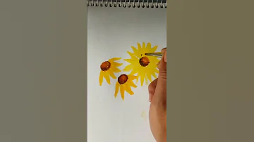 Easy Sunflowers Painting With Water Colours 