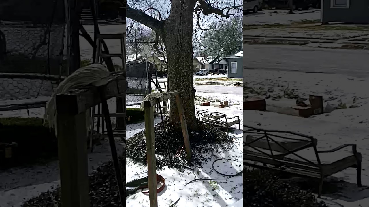 Winter wonderland part 2 snowing in Beaumont Texas 2021