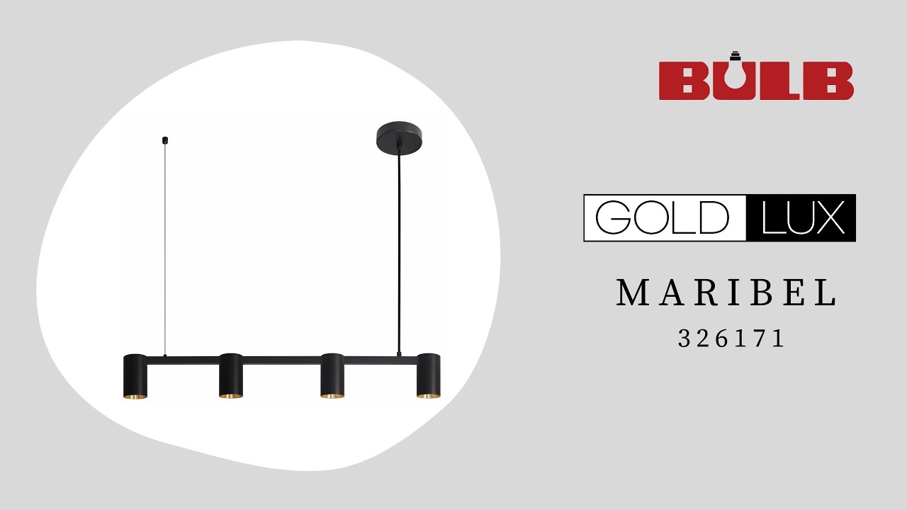 Підвісний світильник, люстра Goldlux 326171 Maribel GU10 4x10W IP20 чорний video