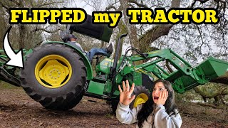 I FLIPPED MY TRACTOR OVER ... Extreme John Deere Tractor Tipping