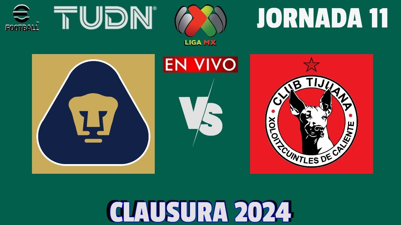 Pumas vs Tijuana EN VIVO | Jornada 11 Liga MX Clausura 2024 - YouTube