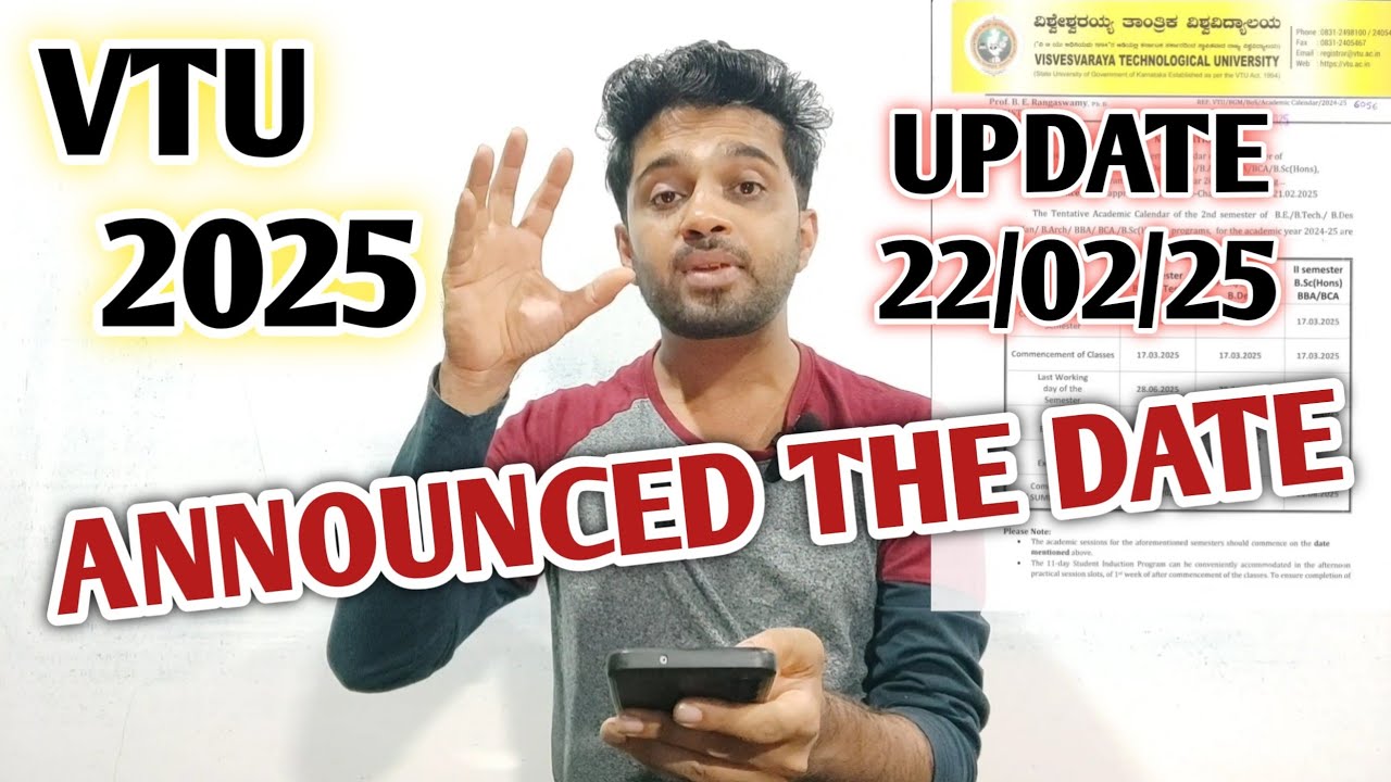 Engineering 2nd Semister 2025 Important Dates Announced | VTU Exam ...