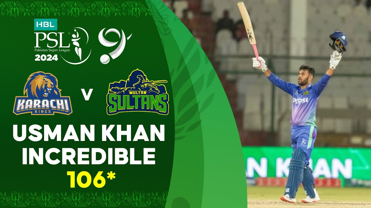 Usman Khan Incredible 106  Karachi Kings vs Multan Sultans  Match 19  HBL PSL 9  M1Z1U