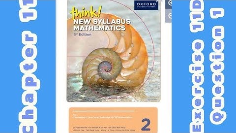 Oxford Think New Syllabus Mathematics 8th Edition || Book 2 | Chapter 11 | Exercise 11D | Question 1