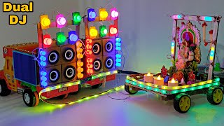 New Mini Ganesh Light Loading Truck At Home | Small Dual DJ truck with mini speaker