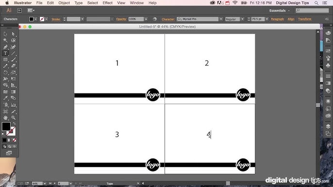 How To Make A Multiple Page Layout In Adobe Illustrator And Save As Pdf Youtube