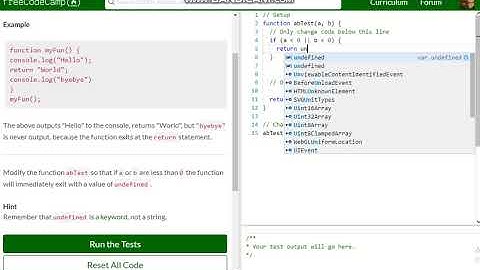 Basic JavaScript Return Early Pattern for Functions free code camp   Dani