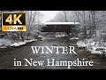3 hours of 4k drone winter scenery in new hampshire snow storms falling snow and no repeat shots