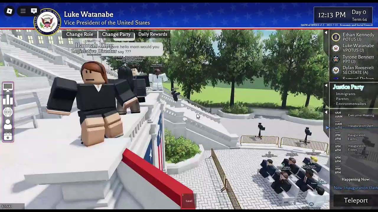 Roblox Oath Of Office Re Elected As President Of The United States 