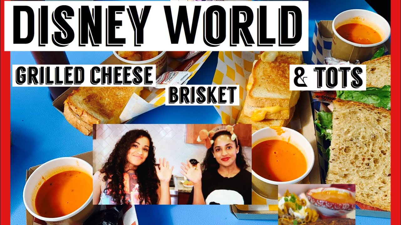 Disney World Cooking Grilled Cheese W/Brisket and Tots Woody’s Lunch