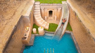 25 Days Building a Water Park Villa, World Most Famous Bushcrafts Man Builder