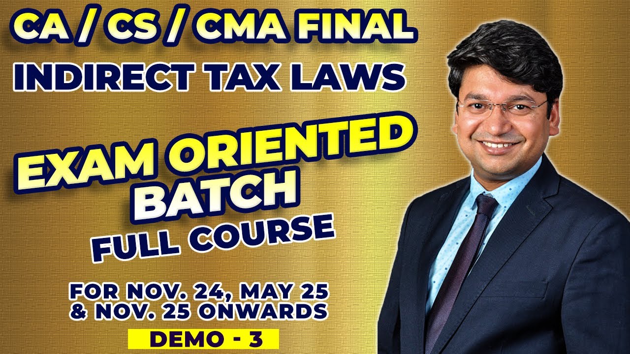 CA/CS/CMA Final IDT - EXAM ORIENTED FULL COURSE || DEMO 3 || Nov. 24 ...