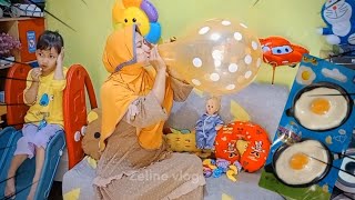 Mamah Tiup Balon Ditemani Zeline Sambil Makan Permen Zeline Vlog