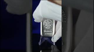 The Heraeus 10 oz Cast 999.9 Fine Silver Bar. Simplistic Beauty #silver #bullion