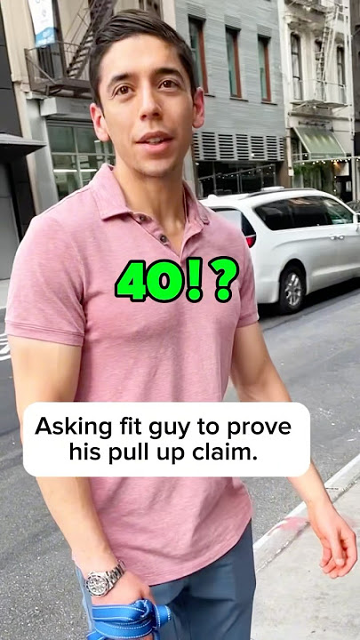 Asking fit guy to prove his pull-ups. #workout #pullups #nyc #fitness #interview