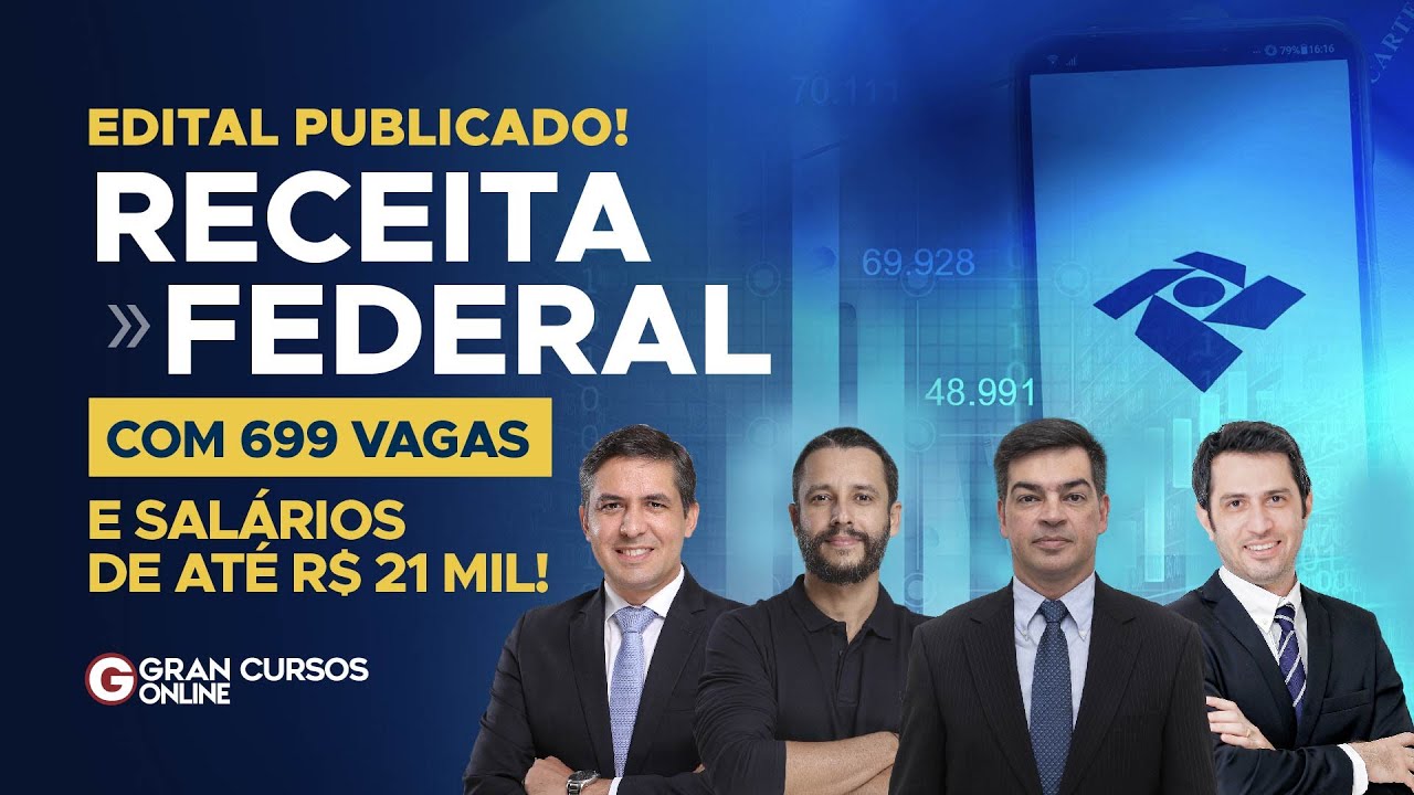 Concurso Receita Federal: Edital Publicado! São 699 vagas de até R$ 21 mil.  - YouTube